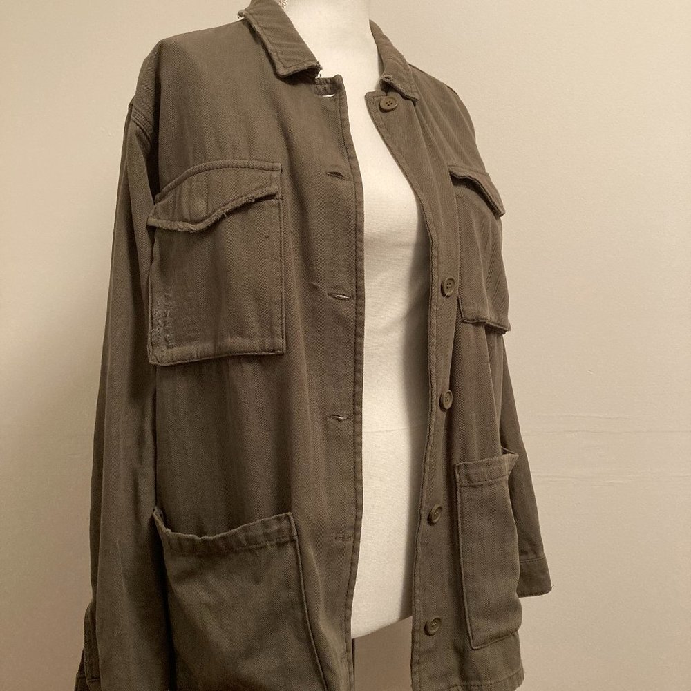 Top Shop Distressed Army-Style Jacket Size US 10